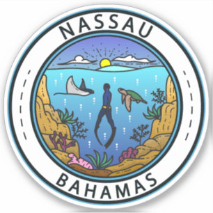 Sticker Badge de plongée Nassau Bahamas