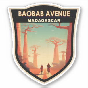 Sticker Badge de voyage de l'avenue Baobab Madagascar