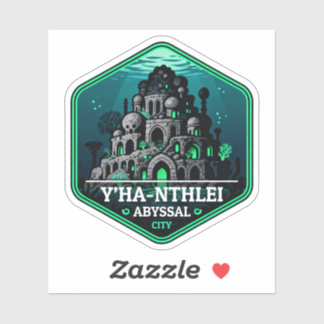 Sticker Badge de voyage vintage de la cité abyssale de Y’h