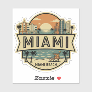 Sticker Badge de voyage vintage de la ville de Miami Flori