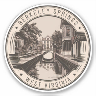 Sticker Badge d'illustration Berkeley Springs West Virgini