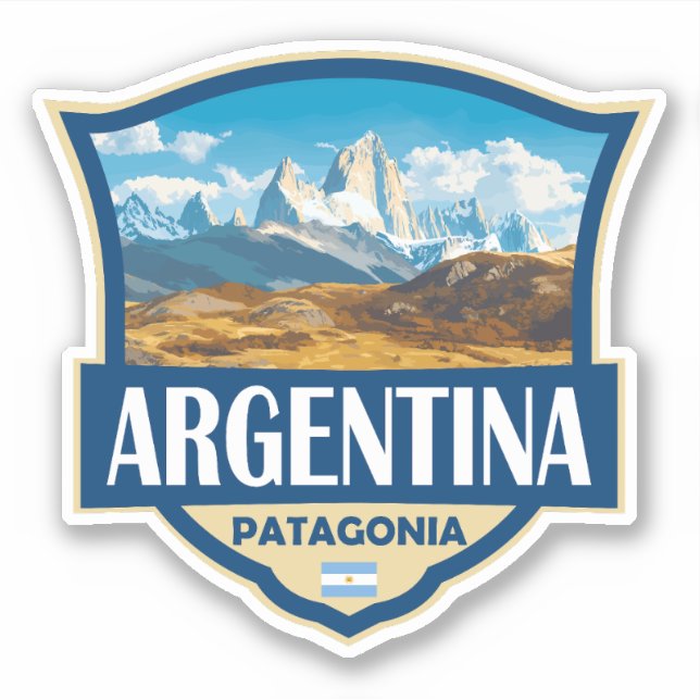 Sticker Badge Illustration Rétro Argentine (Devant)