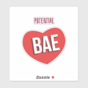Sticker Bae potentiel, Big Red Heart Love Design