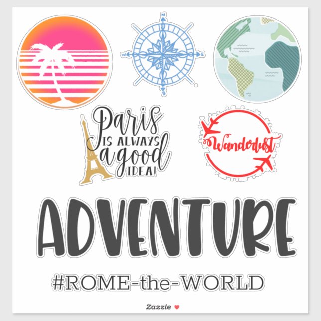 Sticker Bagages de voyage assortis (Feuille)