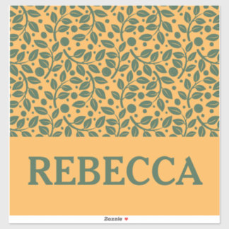 Sticker Bagages Motif orange et feuille verte