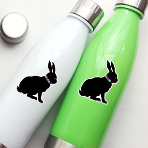 Sticker Bague de fleurs en silhouette noire printemps