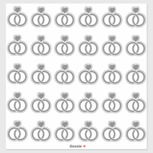 Sticker Bague Mariage moderne Kiss-Cut