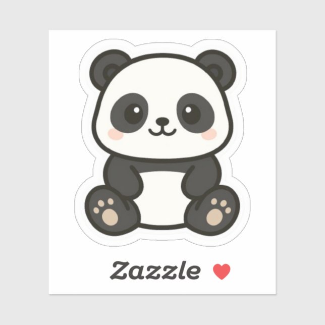 Sticker Baguette de dessin adorable Kawaii Panda (Feuille)
