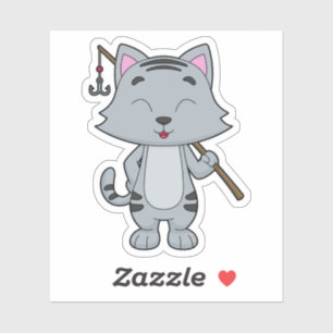 Sticker Baguette de pêche de chat