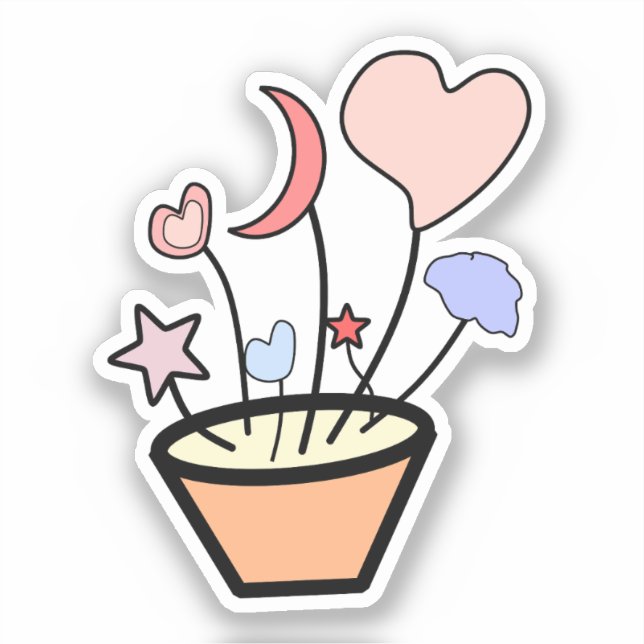 Sticker Baguette en vinyle du Plante de la nature mignonne (Recto)