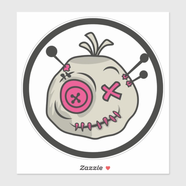 Sticker Baguette en vinyle Voodoo grande 8" x 8" (Feuille)