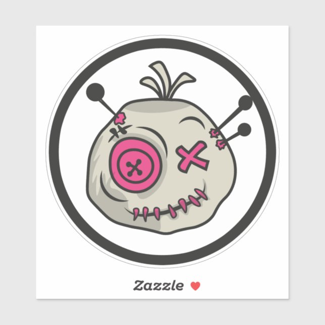 Sticker Baguette en vinyle Voodoo Moyen 6" x 6" (Feuille)