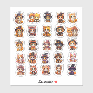 Sticker Baguette Halloween Cat stickers, pack de valeur,25