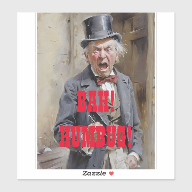 STICKER BAH HUMBUG DICKENS VOITURE DE NOËL (Feuille)