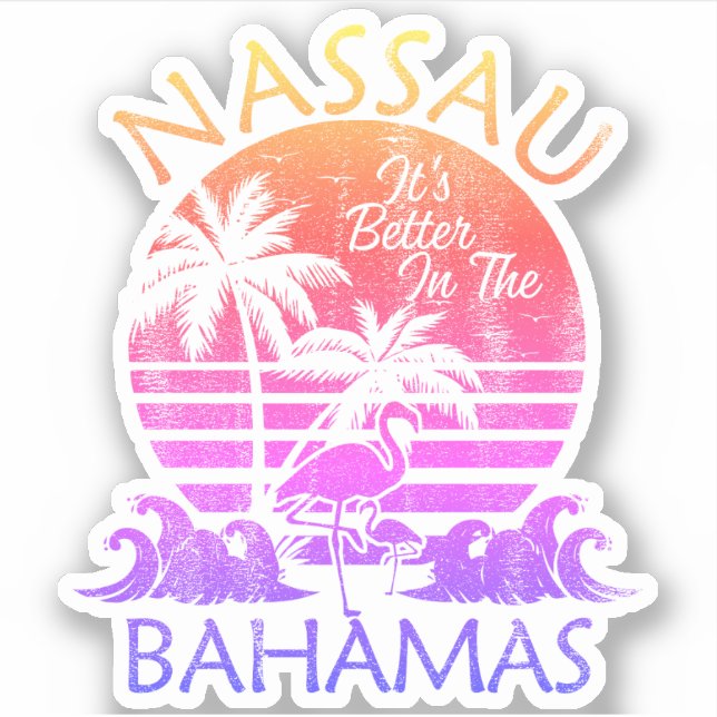 Sticker Bahamas Nassau Vacation Beach Cruise (Devant)