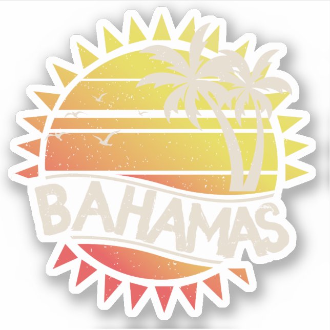Sticker Bahamas Vacances Retro Cruise Vintage (Devant)
