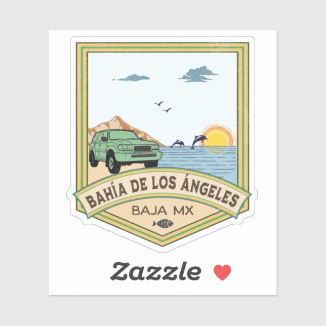 Sticker Bahía de los Ángeles FJ80 Basse Californie (Feuille)
