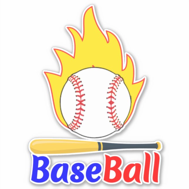 Sticker Bal & Bat De Baseball, Ventilateur (Devant)