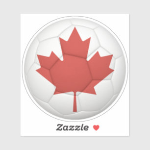 Sticker Bal de soccer du drapeau canadien