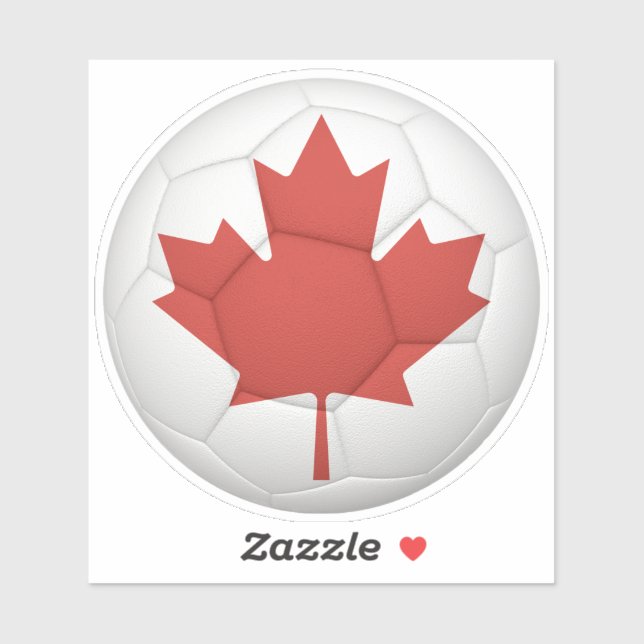Sticker Bal de soccer du drapeau canadien (Feuille)