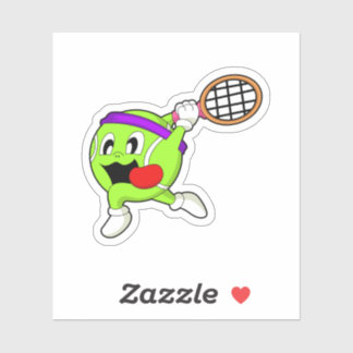 Sticker Bal de tennis avec raquette de tennis
