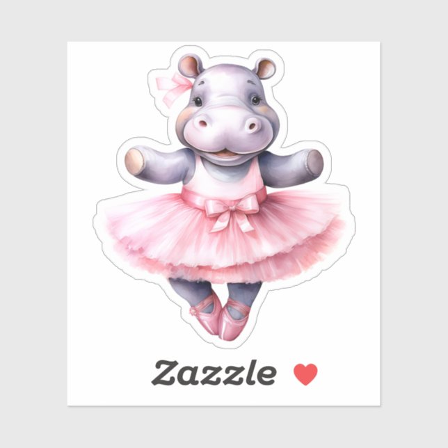 Sticker Bal hippo de danse (Feuille)