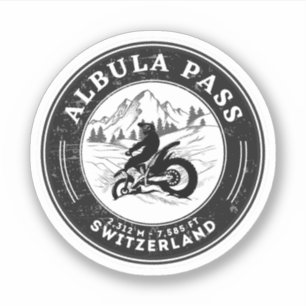 Sticker Balade en moto Albula pass alpes suisses
