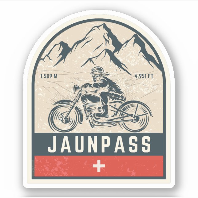 Sticker Balade en moto Boltigen-Jaunpass alpes suisses (Devant)