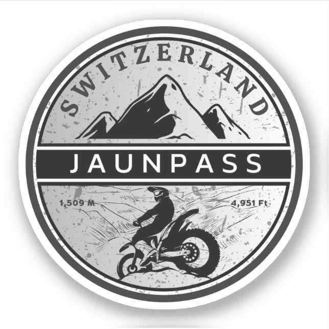 Sticker Balade en moto Boltigen-Jaunpass alpes suisses (Devant)