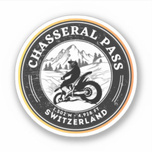 Sticker Balade en moto Chasseral Pass alpes suisses
