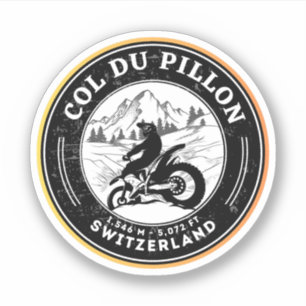 Sticker Balade en moto Col du Pillon alpes suisses