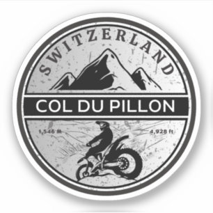 Sticker Balade en moto Col du Pillon alpes suisses