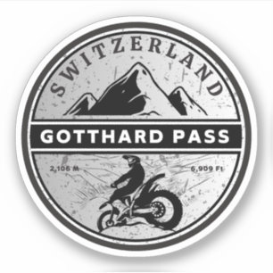 Sticker Balade en moto Gotthard Pass alpes suisses