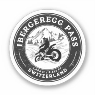 Sticker Balade en moto Ibergeregg Pass alpes suisses