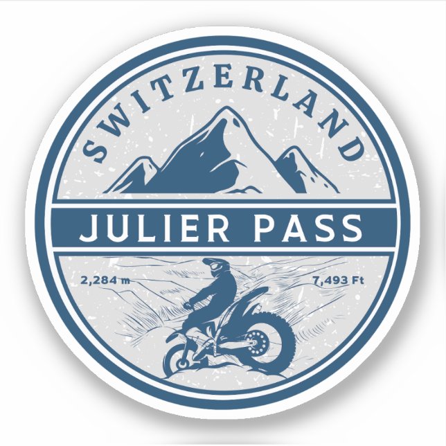 Sticker Balade en moto Julier pass alpes suisses (Devant)