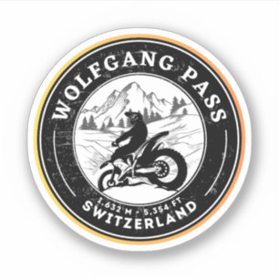 Sticker Balade en moto Wolfgang Pass alpes suisses