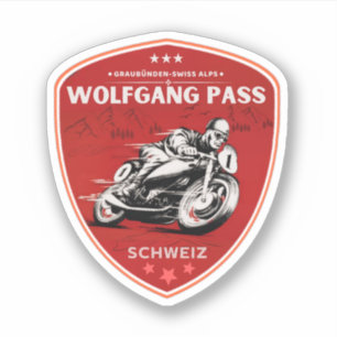 Sticker Balade en moto Wolfgang Pass alpes suisses