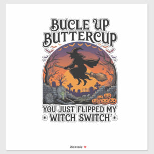 Sticker Balai de sorcière Bucle Up Buttercup Switch Hallow