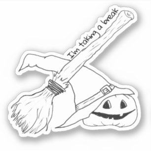 Sticker Balai de sorcière Halloween