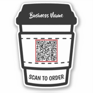 Sticker Balayage de la Boutique de café pour commander QR 
