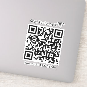 Sticker Balayage Wifi Pour Connecter Mot De Passe Code Qr
