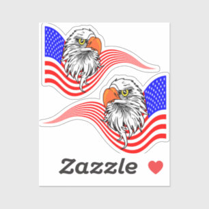 Sticker Bald Eagle American USA Drapeau Patriotique Art