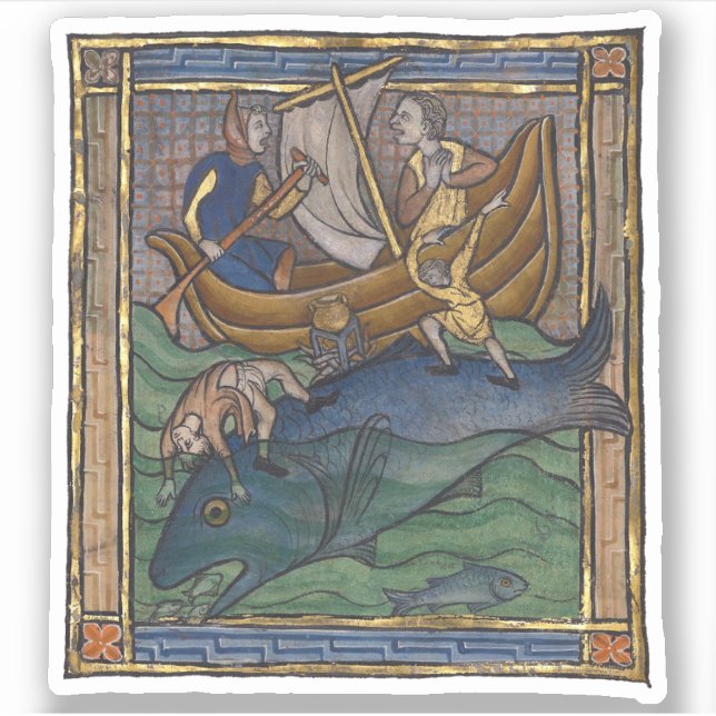 Sticker Baleine bestiaire médiévale c. 1270 (Devant)