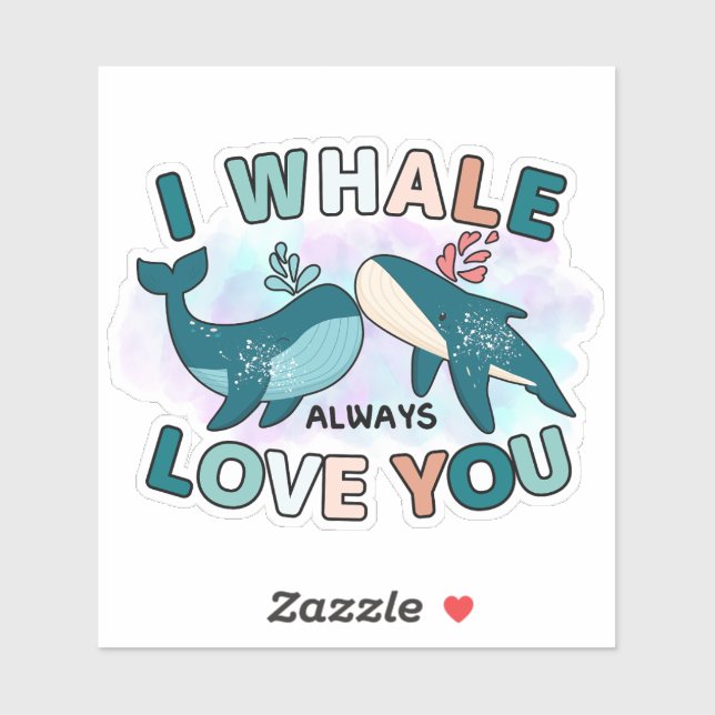Sticker Baleine Bleue I Whale Toujours Vous Aimer Puns (Feuille)