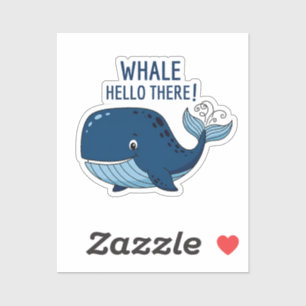 Sticker Baleine drôle Bonjour Pun Mignon Animal Océan