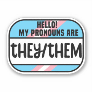 Sticker Balise de nom LGBT Pronononounes transgenres qu'il