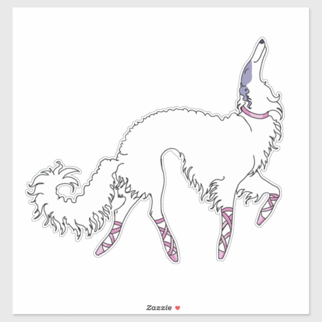 Sticker BALLE BLANC Borzoi Die Stick Vinyl Coupé (Feuille)