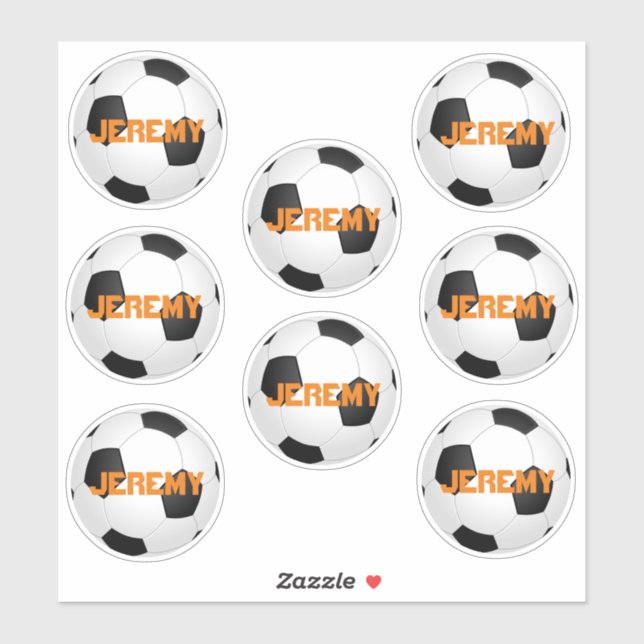 Sticker balle de football personnalisée ajouter votre nom (Feuille)