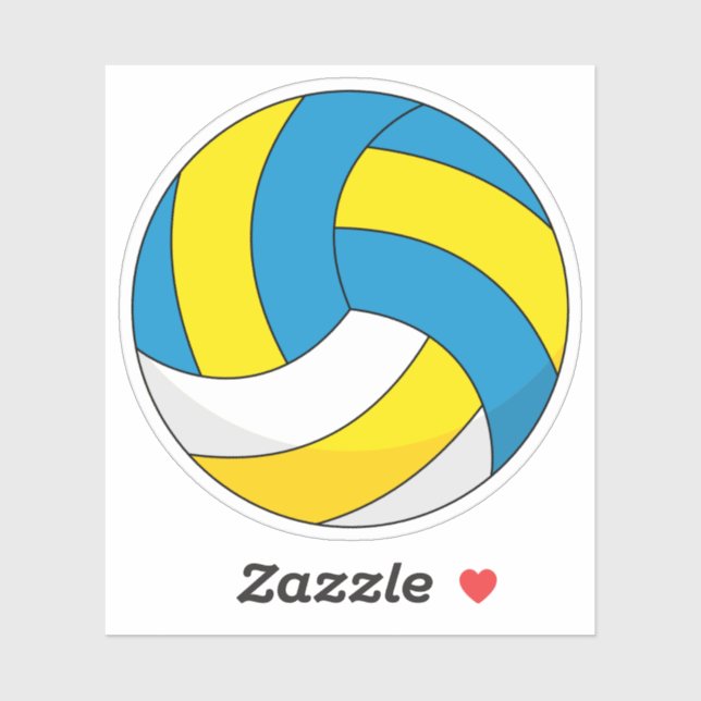 Sticker Balle de volley-ball en dessin (Feuille)