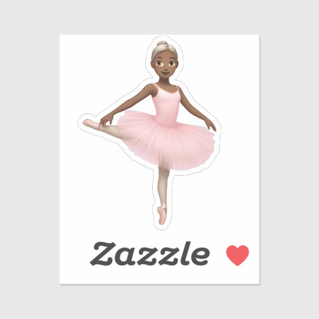 Sticker Ballerina Emoji en Tutu rose (Feuille)